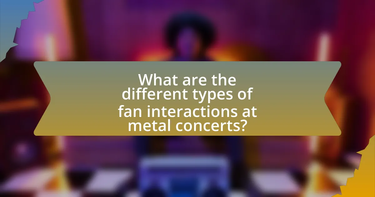 What are the different types of fan interactions at metal concerts?