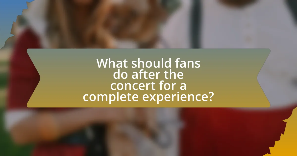 What should fans do after the concert for a complete experience?